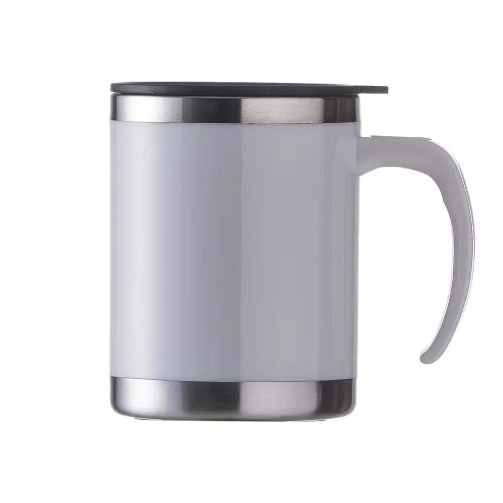Caneca acrílica 400ml pegador oval branca personalizada