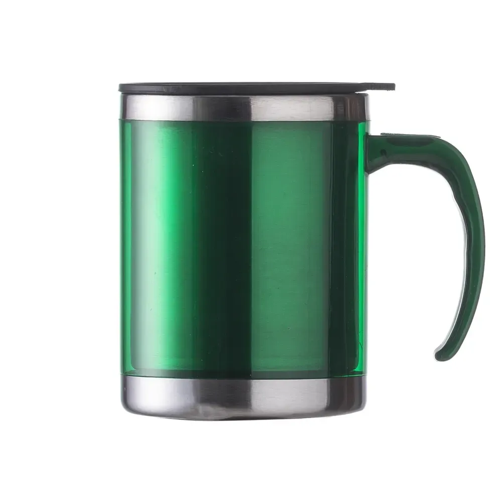 Caneca acrílica 400ml pegador oval verde personalizada
