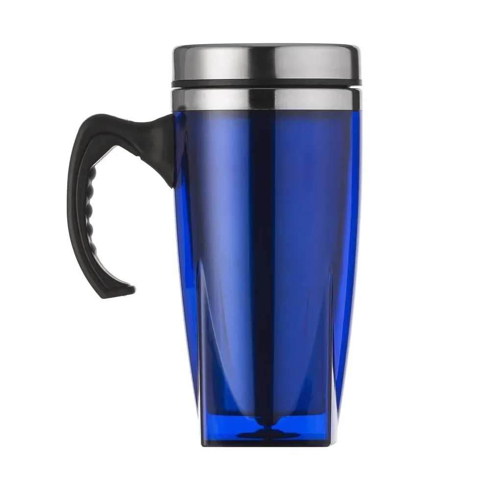 Caneca acrílica 450ml fundo quadrangular azul personalizada