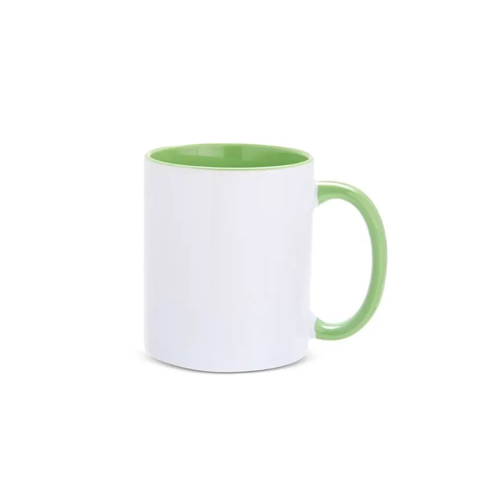 Caneca cerâmica 330ml verde claro personalizada