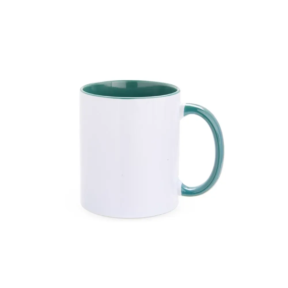 Caneca cerâmica 330ml verde escuro personalizada