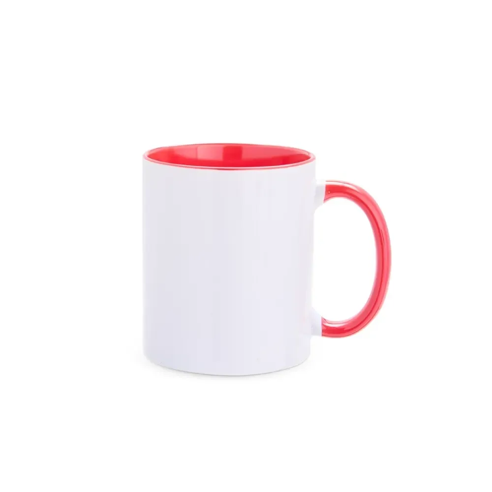 Caneca cerâmica 330ml vermelha personalizada