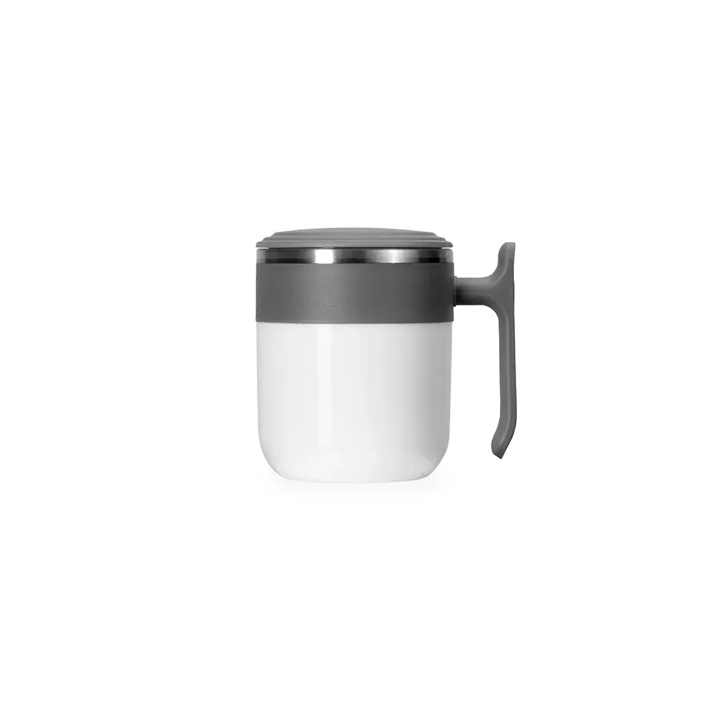 Caneca inox 350ml base emborrachada cinza personalizada
