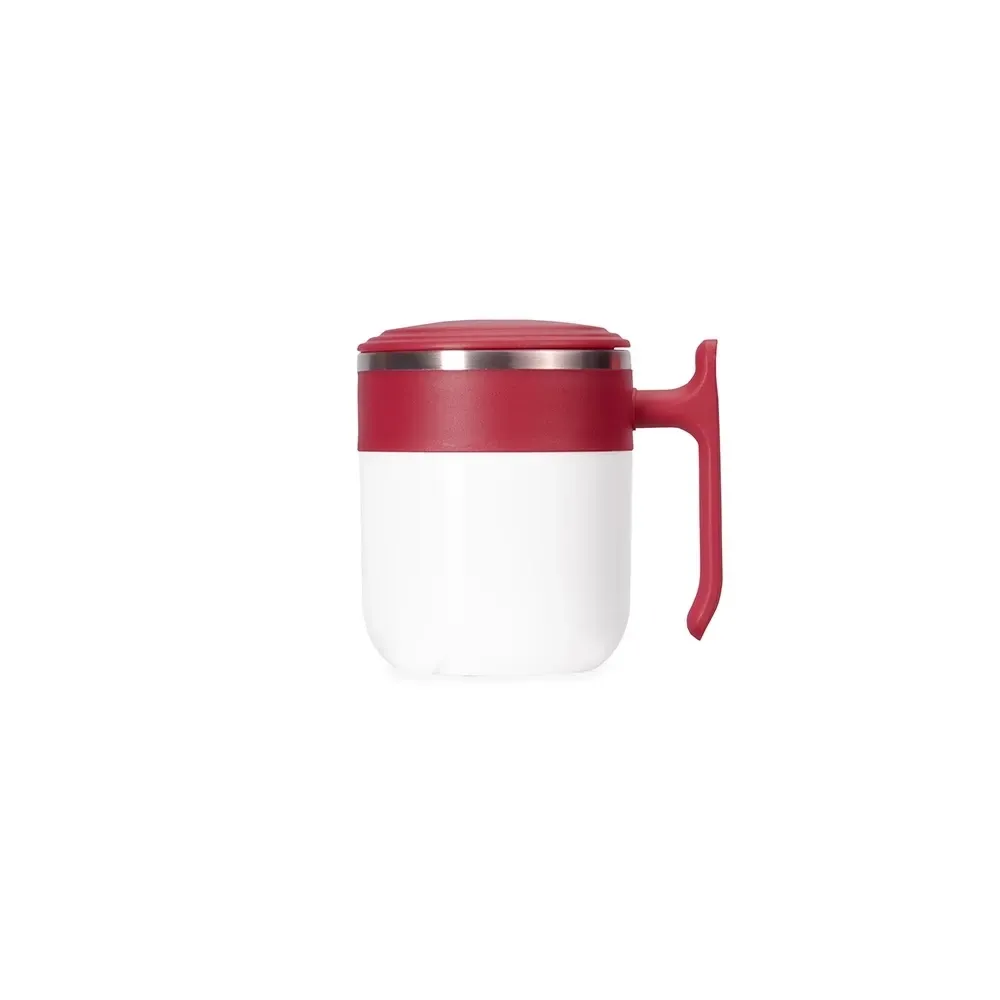 Caneca inox 350ml base emborrachada vermelha personalizada