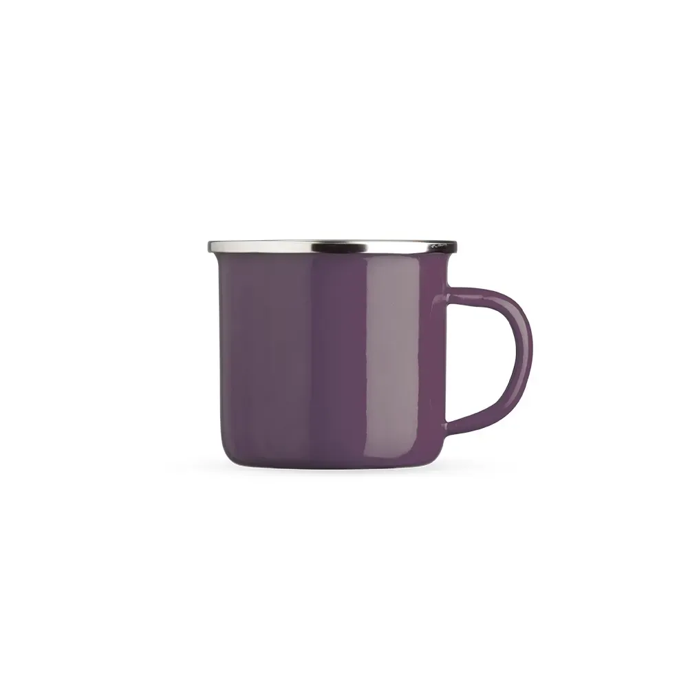 Caneca inox 370ml esmaltada roxa personalizada