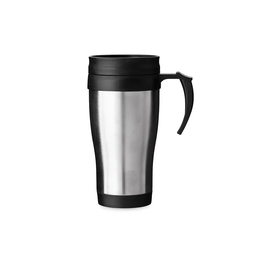 Caneca inox 400ml tampa rosqueável personalizada