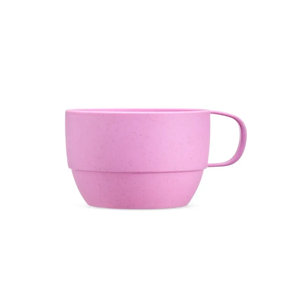 Caneca palha de trigo 300ml rosa personalizada