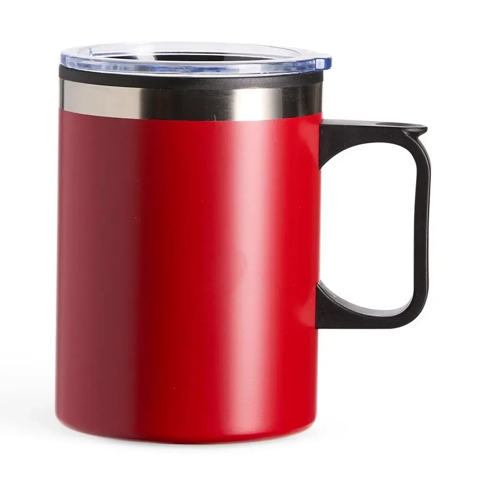 Caneca plástica 375ml vermelha personalizada