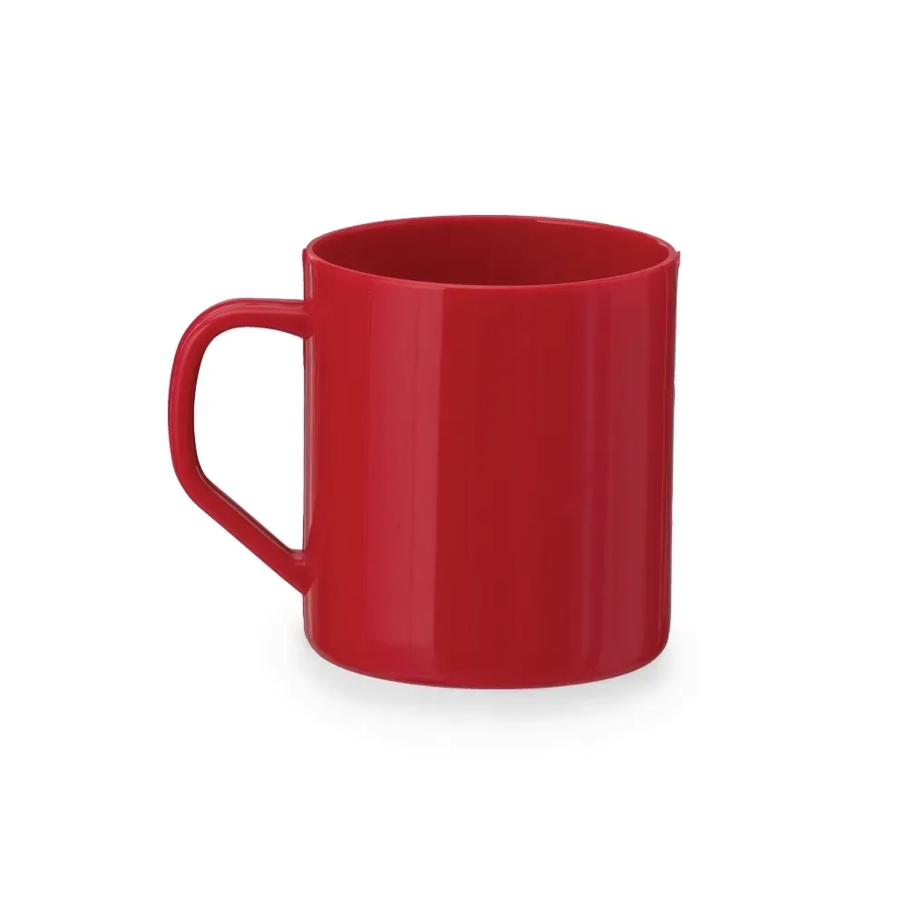 Caneca plástica 400ml própria para micro-ondas vermelha personalizada