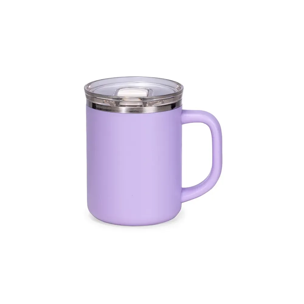 Caneca térmica 450ml revestimento plástico lilás personalizada