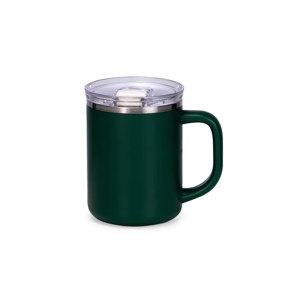 Caneca térmica 450ml revestimento plástico verde personalizada