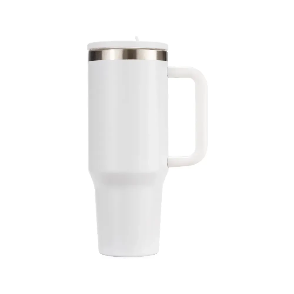 Caneca térmica inox 1,2 litro bico flexível branca personalizada