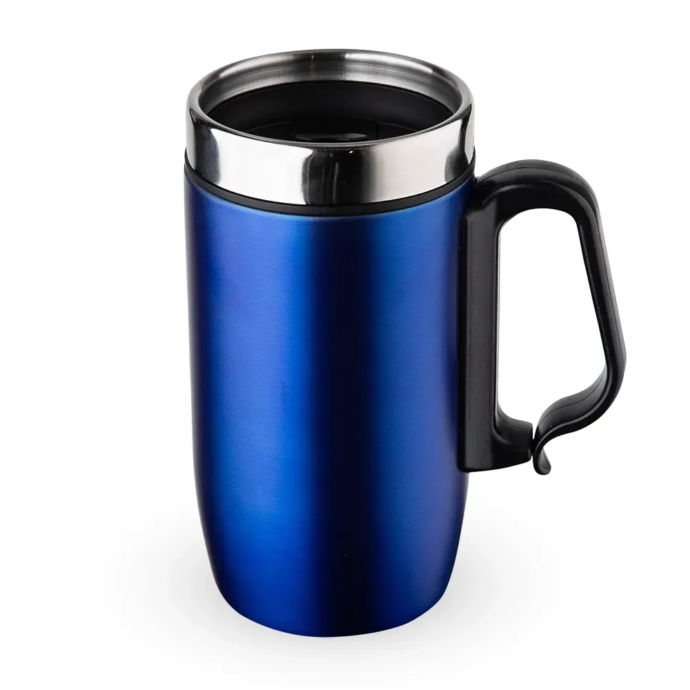 Caneca térmica inox 250ml base EVA azul personalizada