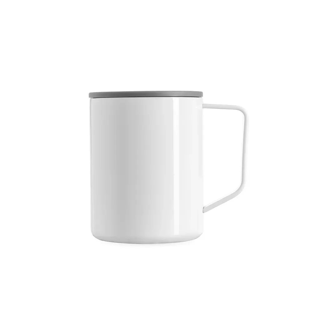 Caneca térmica inox 270ml, cor branco, personalizada
