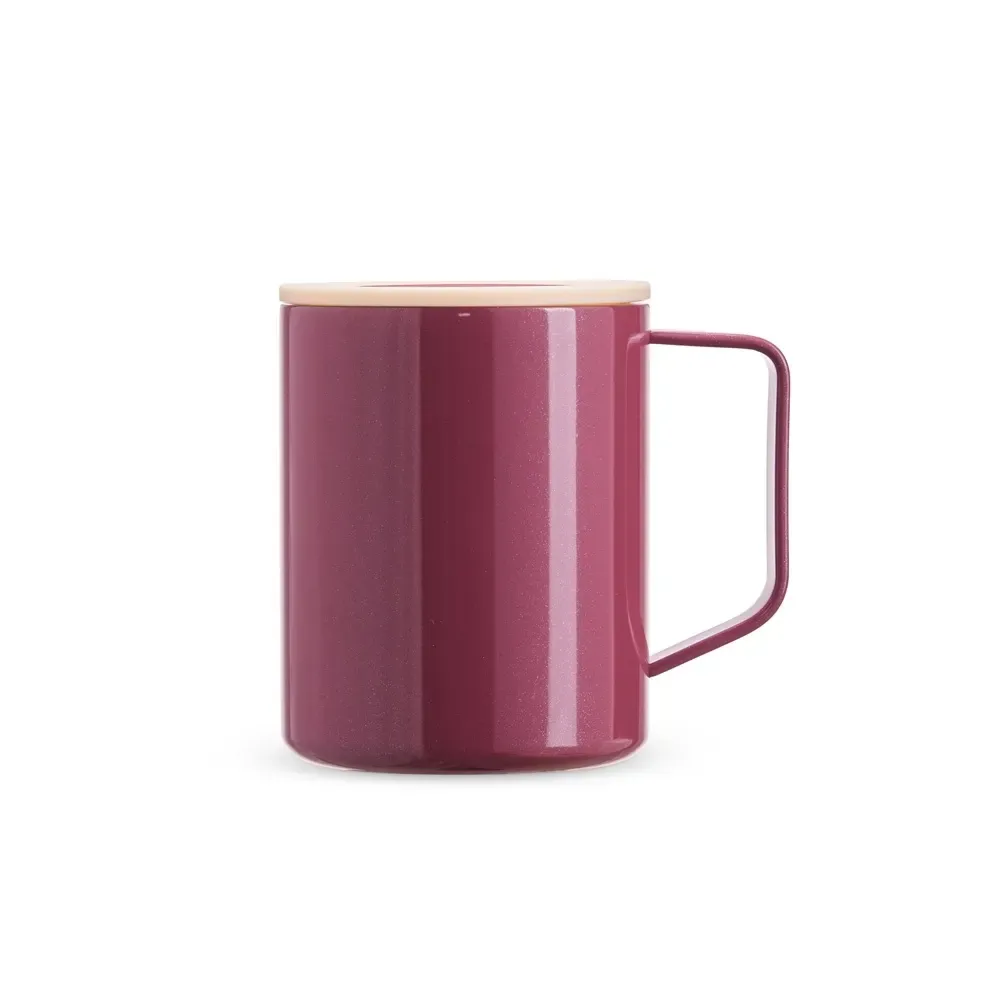 Caneca térmica inox 270ml, cor vinho, personalizada