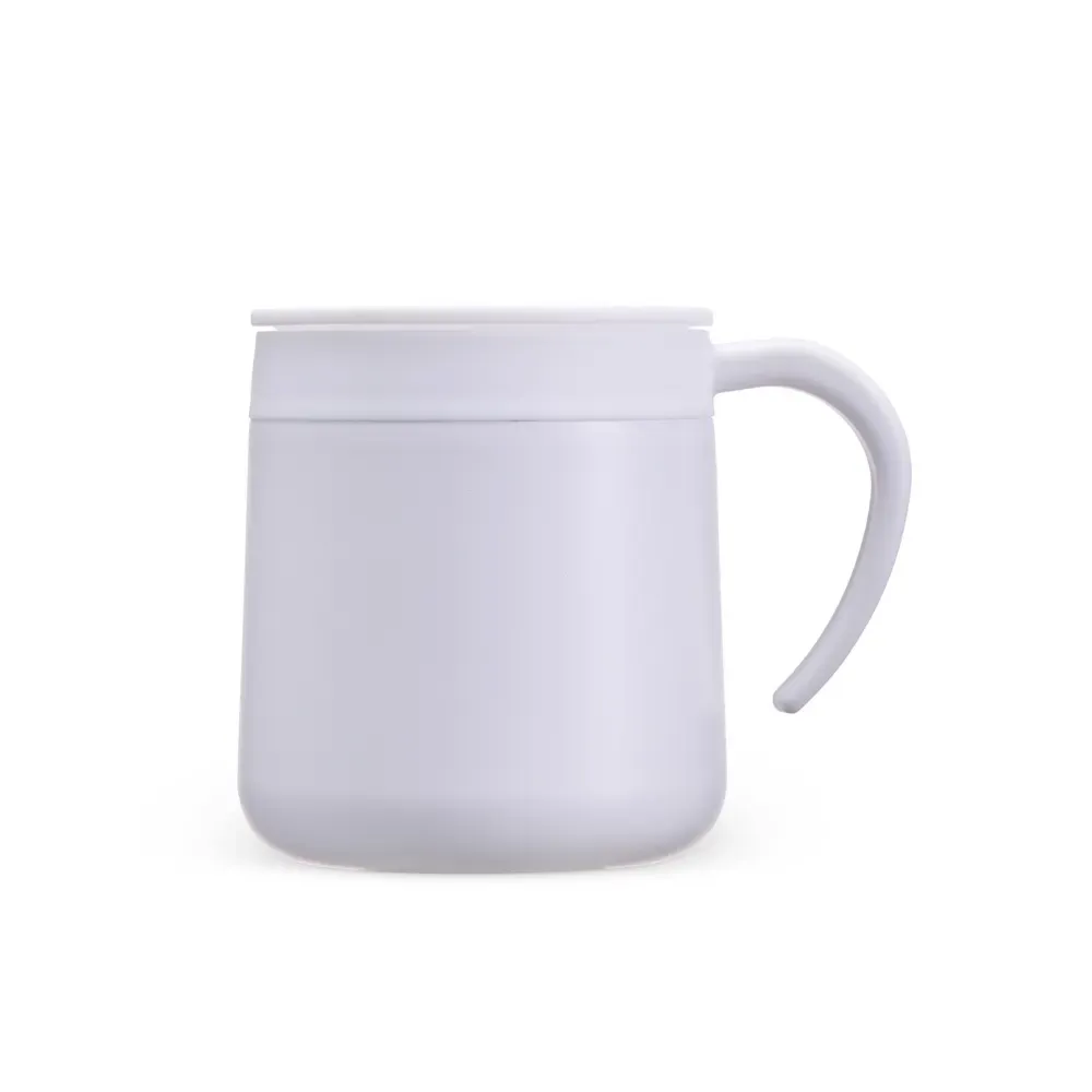 Caneca térmica inox 300ml, cor branco, personalizada