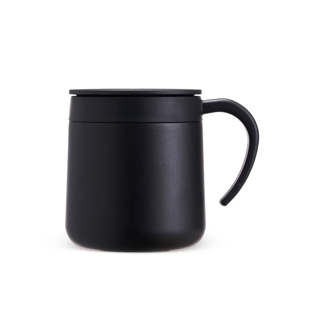 Caneca térmica inox 300ml, cor preto, personalizada