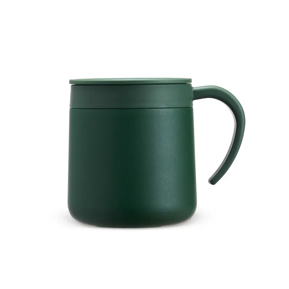 Caneca térmica inox 300ml, cor verde, personalizada