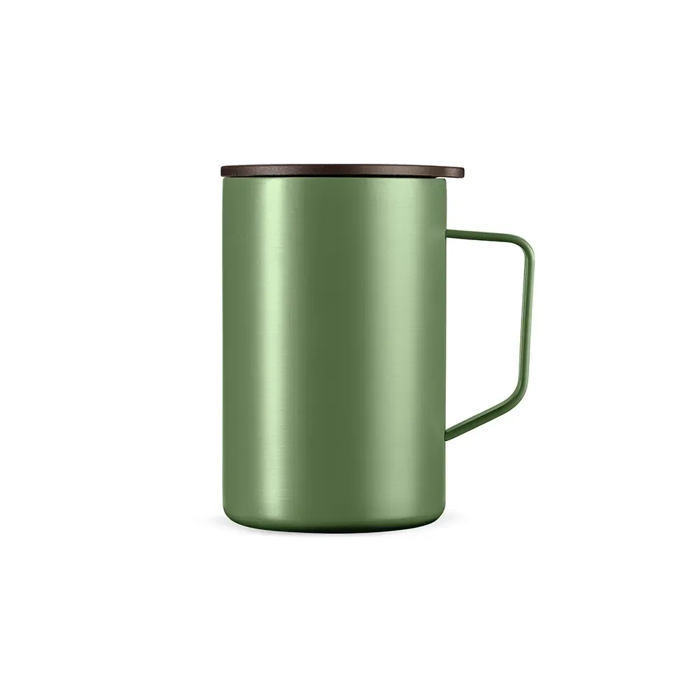 Caneca térmica inox 350ml acabamento fosco, cor verde, personalizada