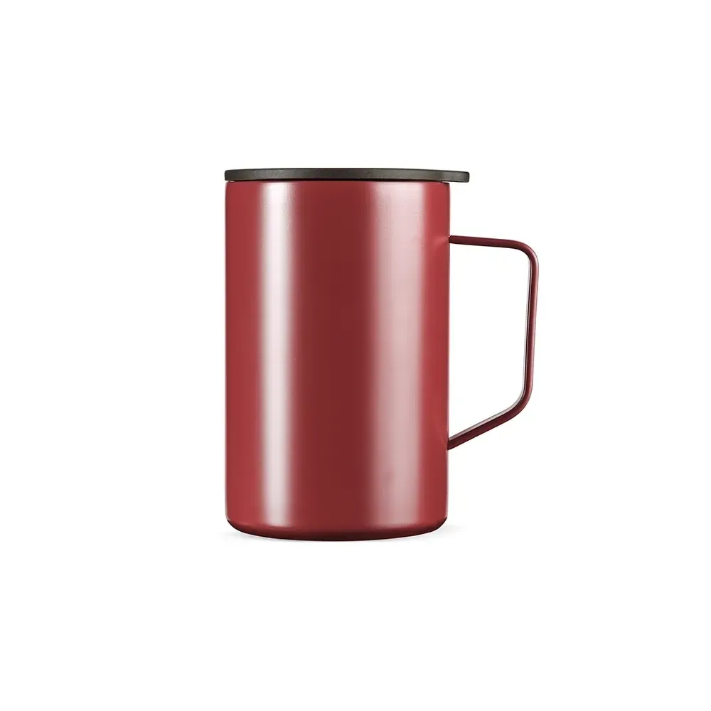 Caneca térmica inox 350ml acabamento fosco, cor vermelho, personalizada