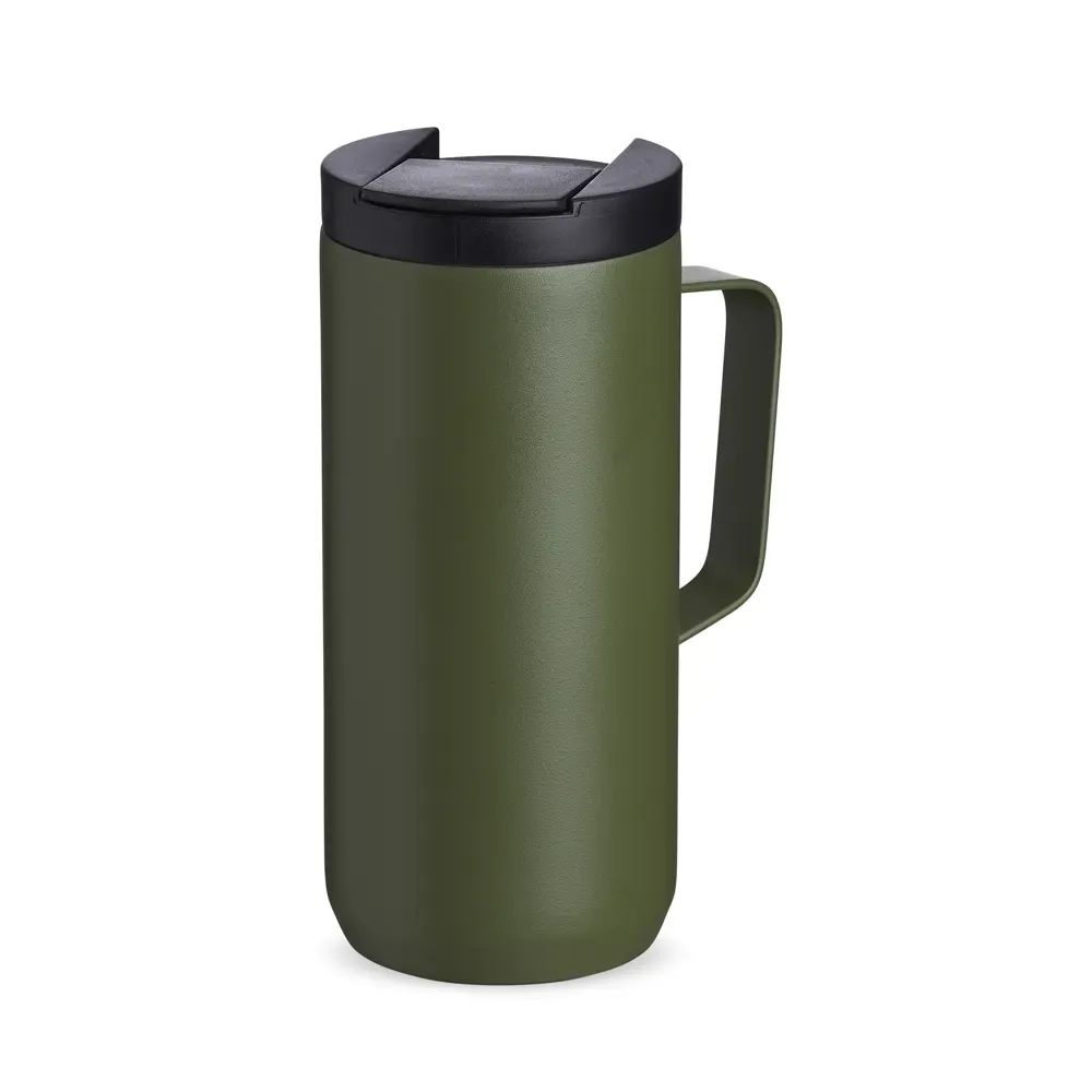 Caneca térmica inox 350ml base antiderrapante verde personalizada