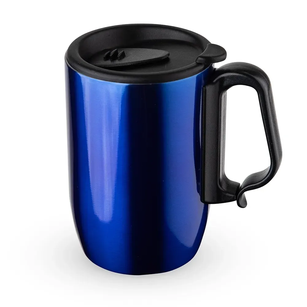 Caneca térmica inox 350ml base EVA azul personalizada