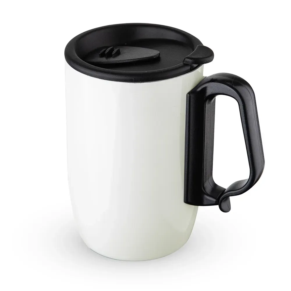 Caneca térmica inox 350ml base EVA branca personalizada