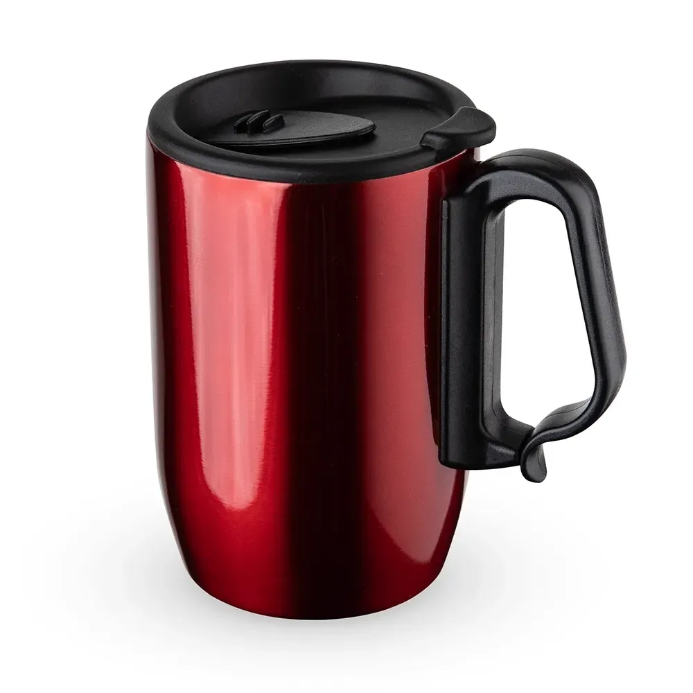 Caneca térmica inox 350ml base EVA vermelha personalizada