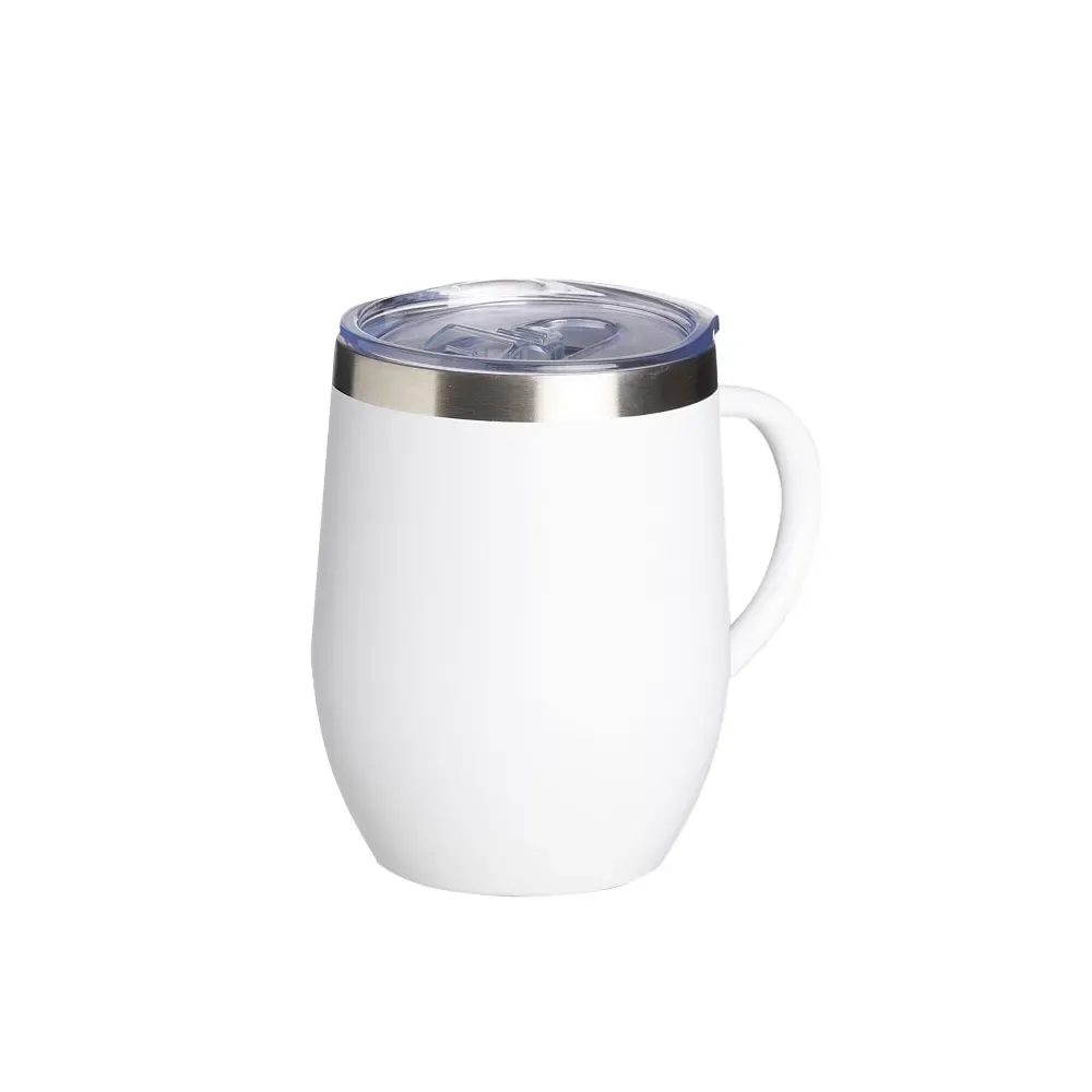 Caneca térmica inox 350ml livre de BPA branca personalizada