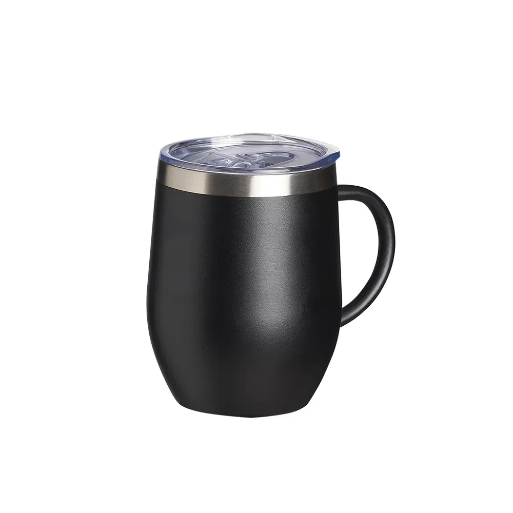 Caneca térmica inox 350ml livre de BPA preta personalizada