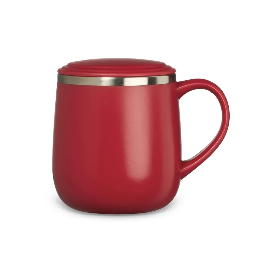 Caneca térmica inox 370ml base EVA vermelha personalizada