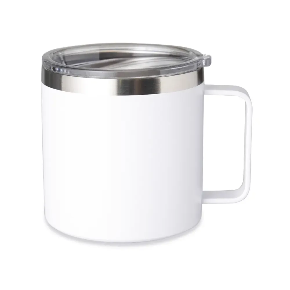 Caneca térmica inox 450ml branca personalizada
