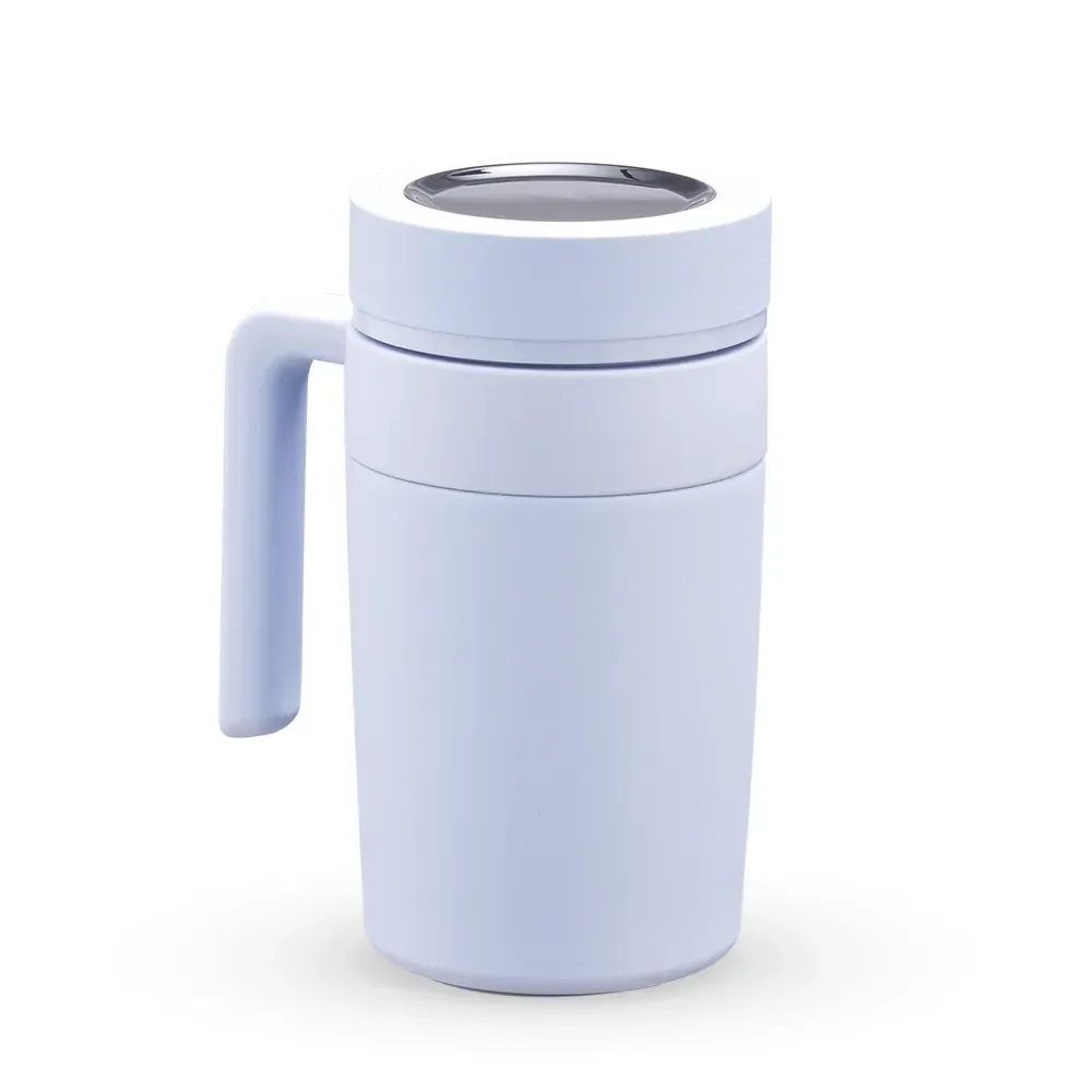 Caneca térmica inox 500ml com display LED e infusor azul personalizada
