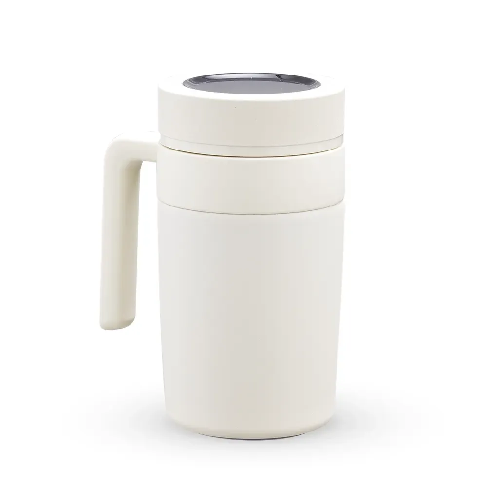 Caneca térmica inox 500ml com display LED e infusor branca personalizada