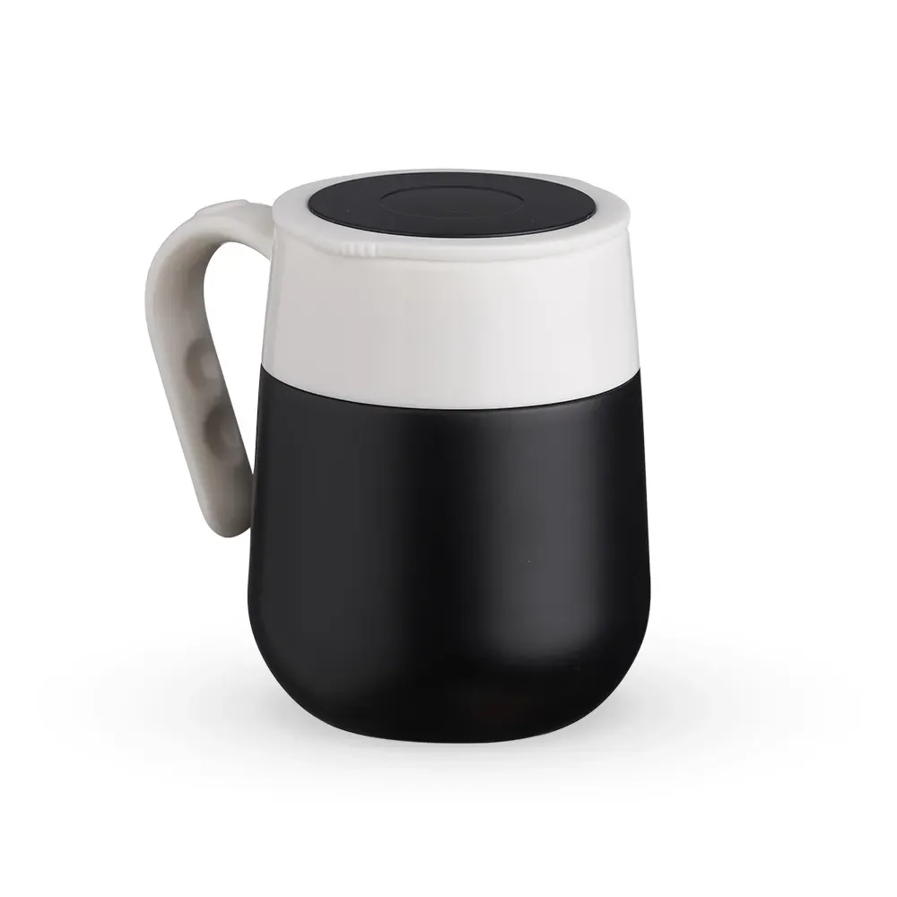 Caneca térmica inox 500ml com display LED preta personalizada
