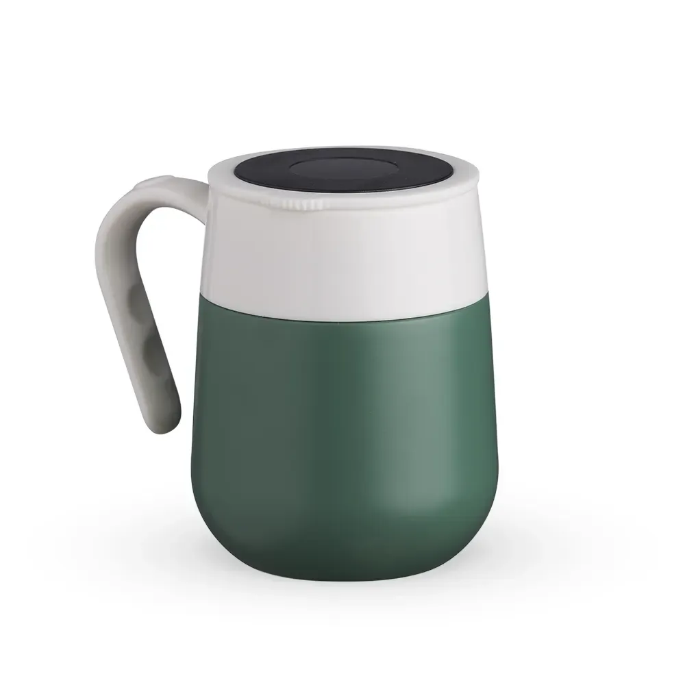 Caneca térmica inox 500ml com display LED verde escuro personalizada
