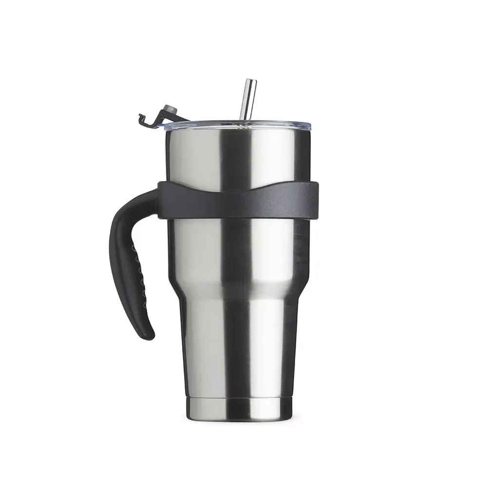 Caneca térmica inox 800ml com escovinha de limpeza cor inox personalizada