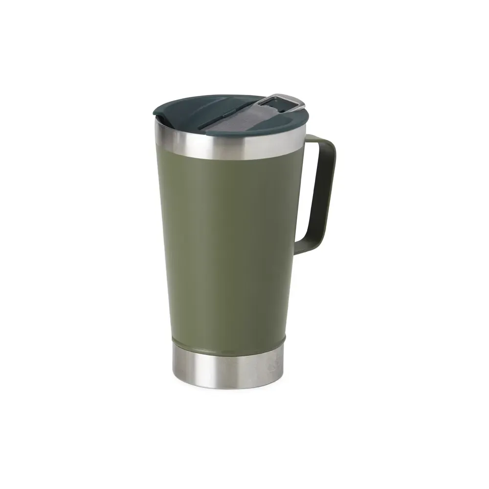 Caneca térmica inox 500ml com abridor verde personalizada