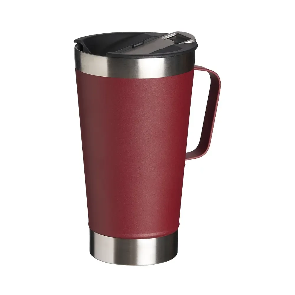 Caneca térmica inox 500ml com abridor vermelha personalizada