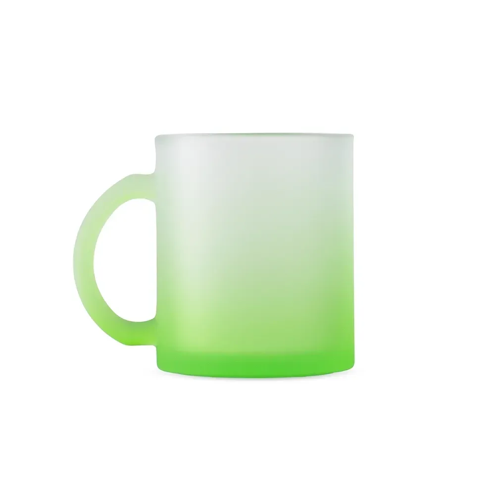 Caneca de vidro 350ml fosco degradê verde escuro personalizada