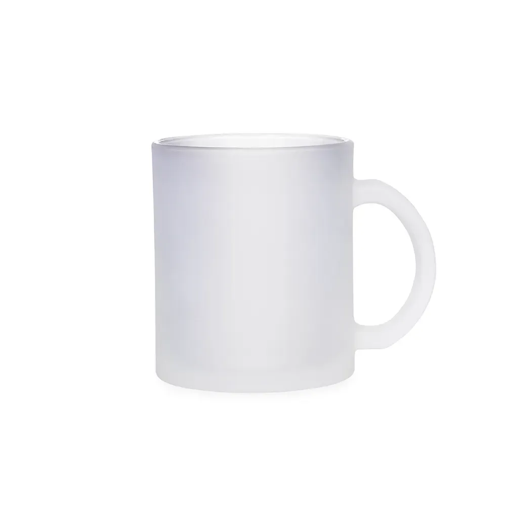Caneca de vidro 350ml acabamento fosco personalizada