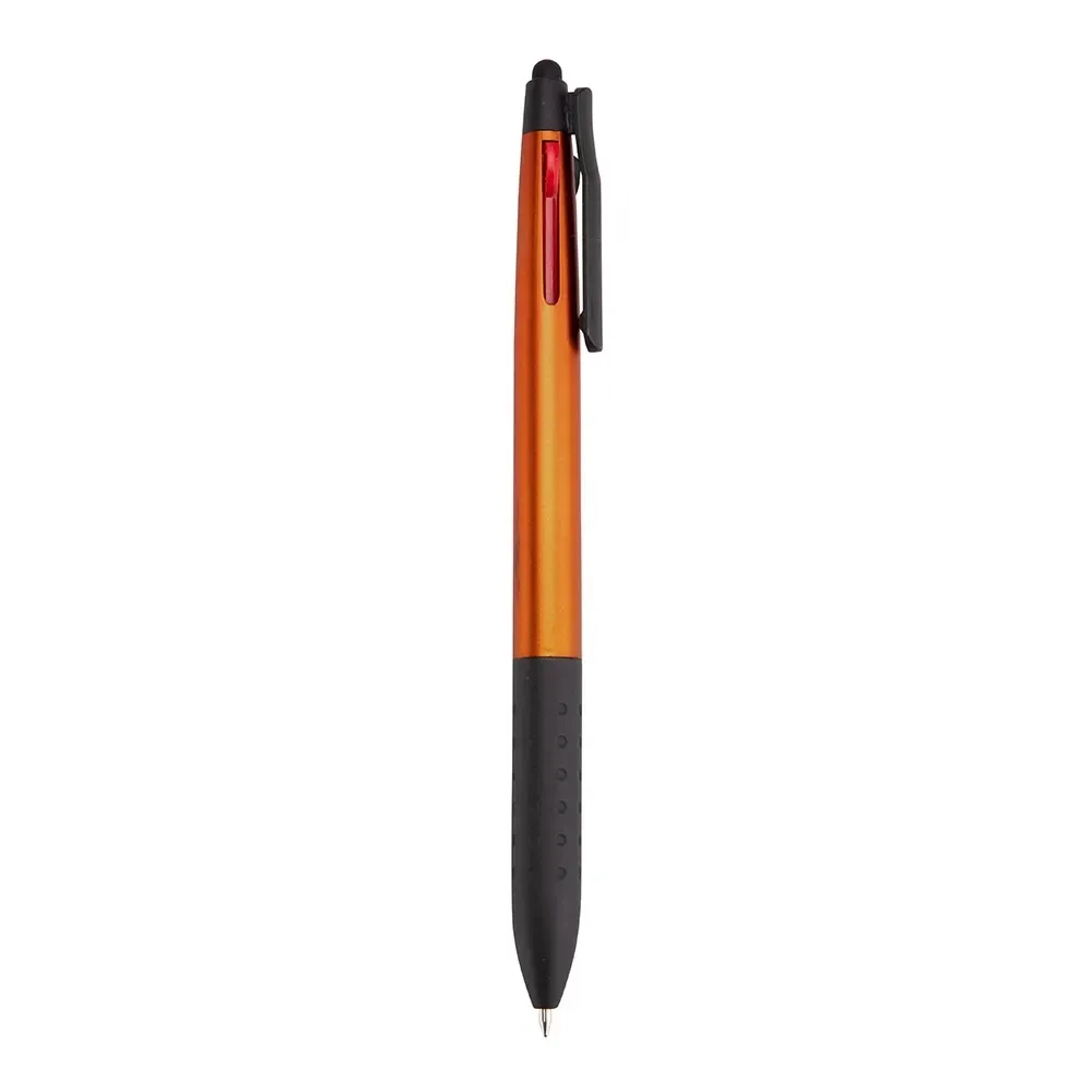 Caneta 3 em 1 touch personalizada laranja