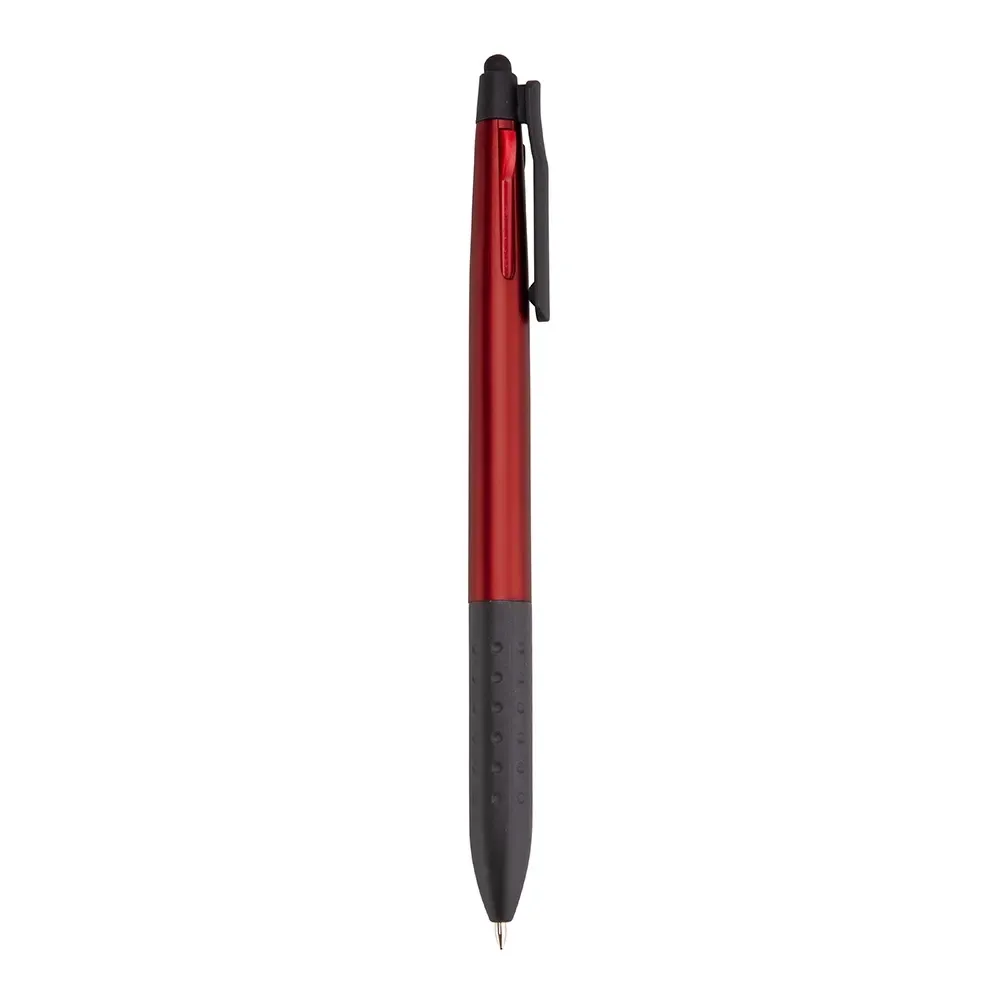 Caneta 3 em 1 touch personalizada vermelha
