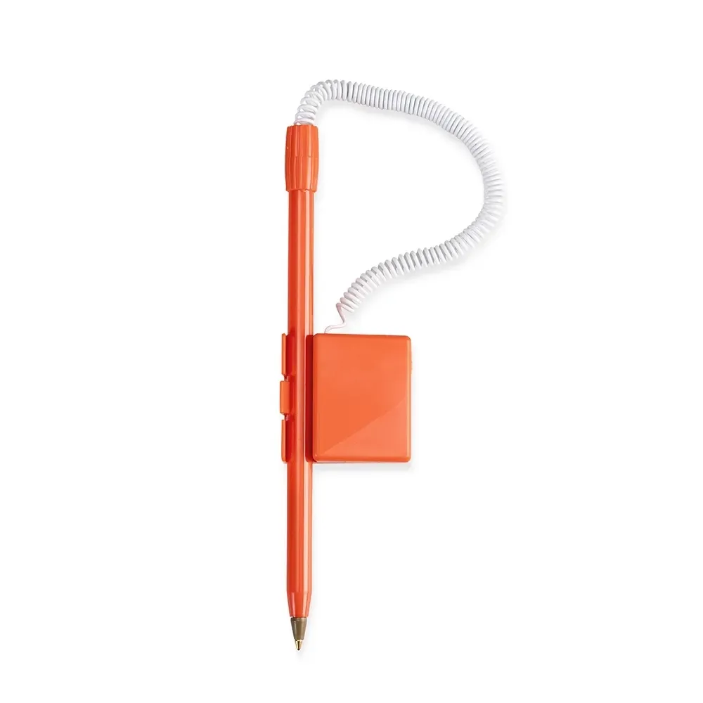 Caneta de balcão plástica personalizada na cor laranja