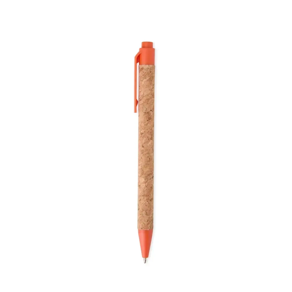 Caneta de cortiça personalizada laranja