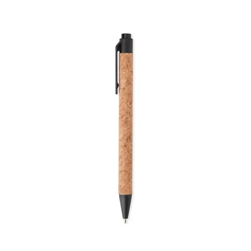 Caneta de cortiça personalizada preta
