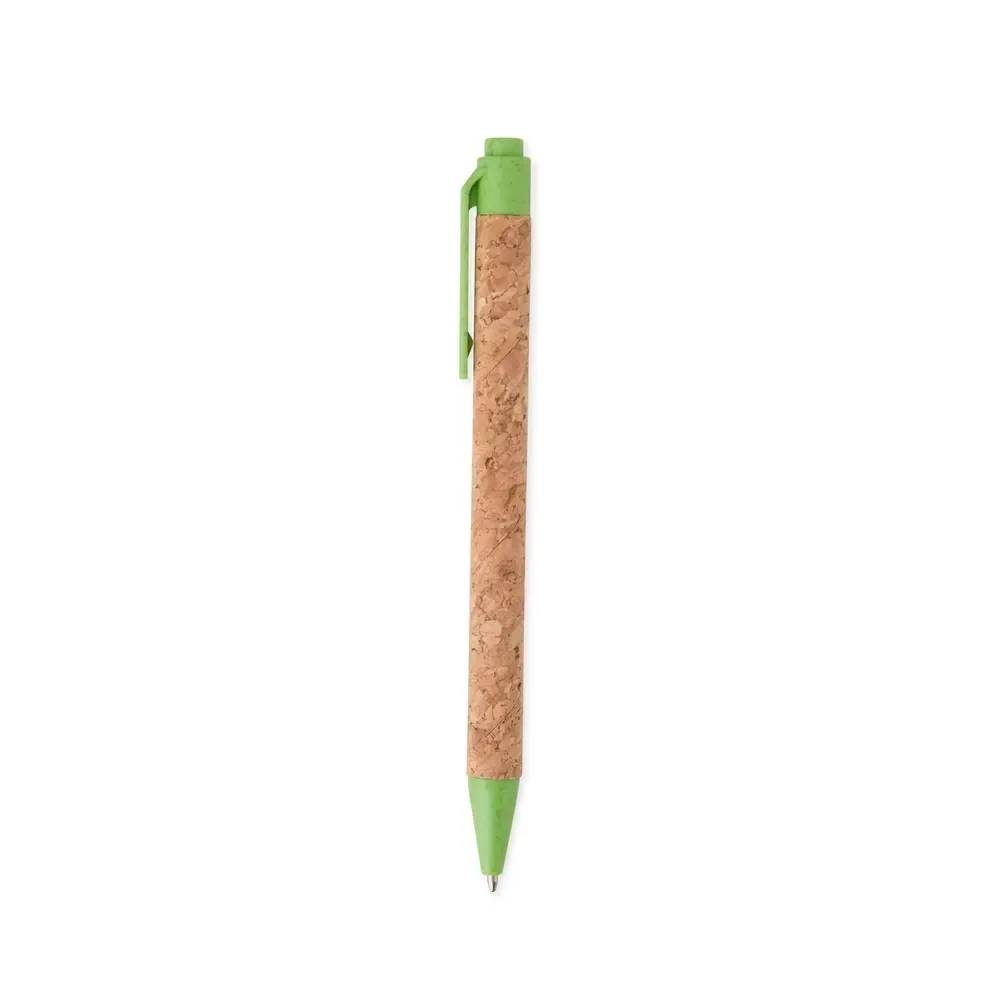 Caneta de cortiça personalizada verde claro