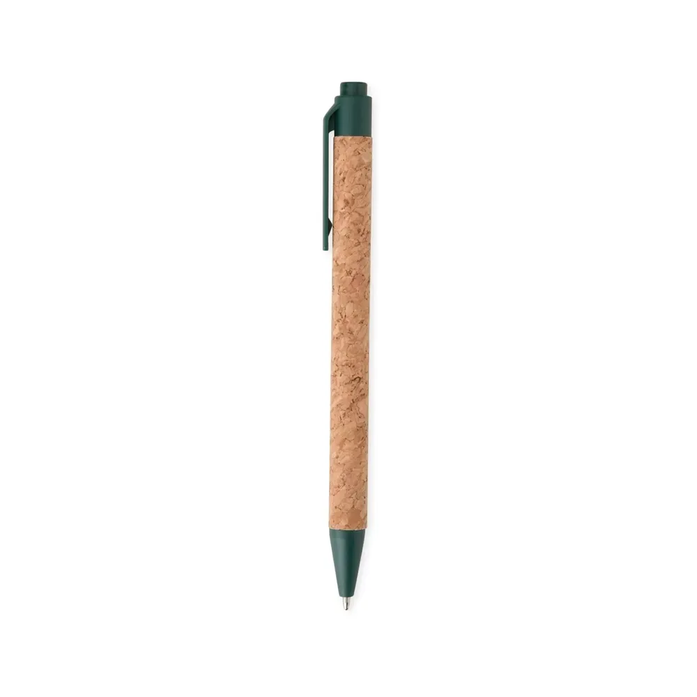 Caneta de cortiça personalizada verde escuro