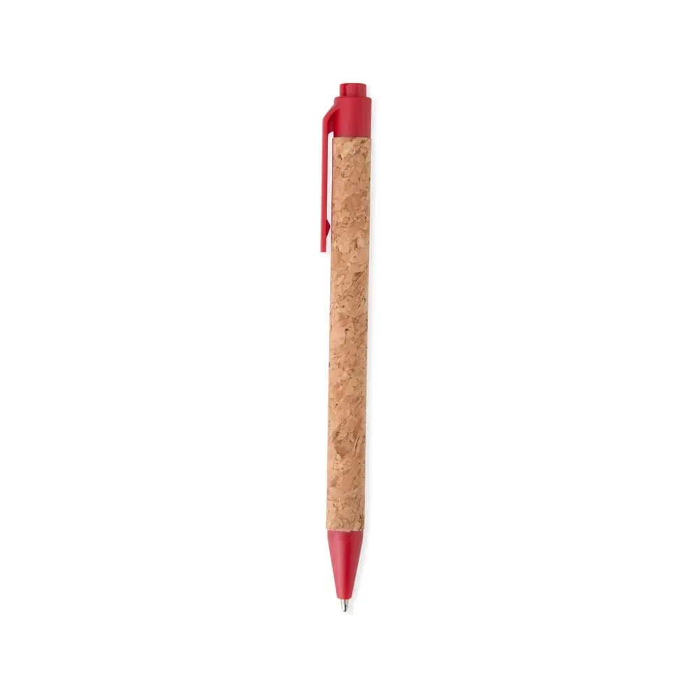 Caneta de cortiça personalizada vermelha