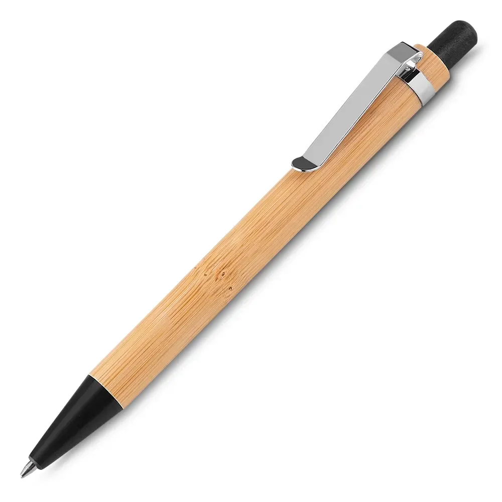 Caneta ecológica de bambu personalizada preta